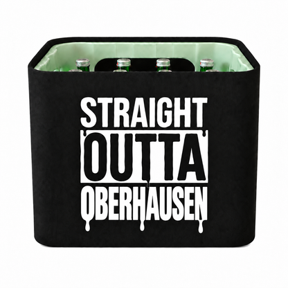 KistenBlende STRAIGHT OUTTA Oberhausen auf Wasserkiste Glas