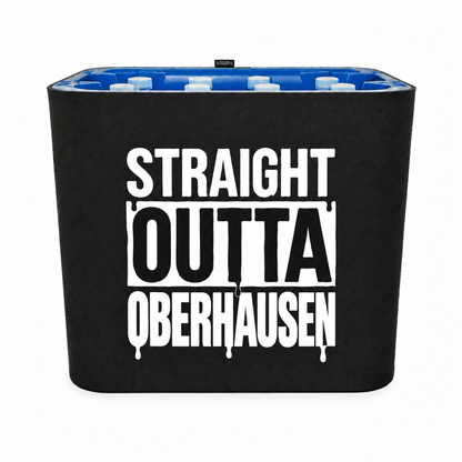 KistenBlende STRAIGHT OUTTA Oberhausen auf Wasserkiste PET