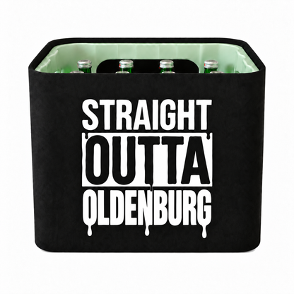 KistenBlende STRAIGHT OUTTA Oldenburg (Oldenburg) auf Wasserkiste Glas