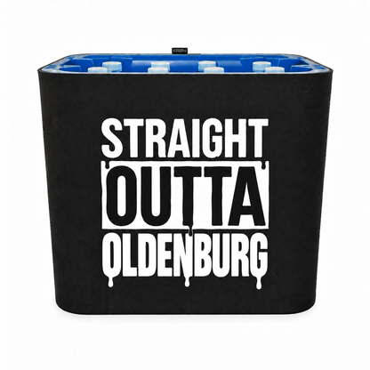 KistenBlende STRAIGHT OUTTA Oldenburg (Oldenburg) auf Wasserkiste PET