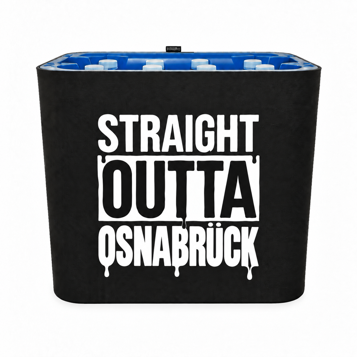 KistenBlende STRAIGHT OUTTA Osnabrück auf Wasserkiste PET
