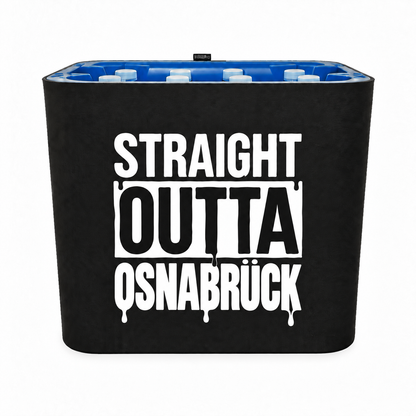 KistenBlende STRAIGHT OUTTA Osnabrück auf Wasserkiste PET