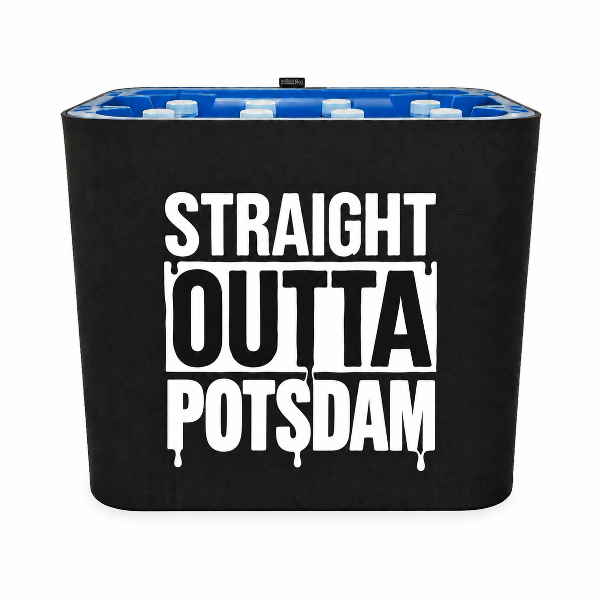 KistenBlende STRAIGHT OUTTA Potsdam auf Wasserkiste PET