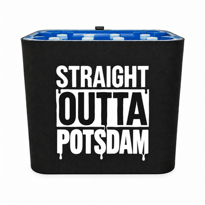 KistenBlende STRAIGHT OUTTA Potsdam auf Wasserkiste PET