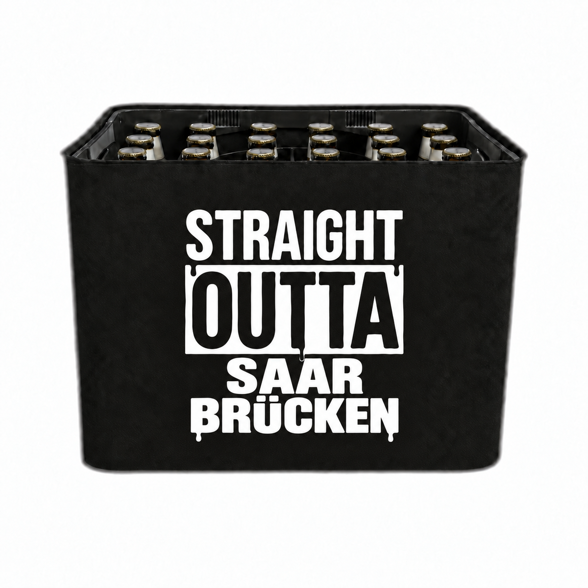 KistenBlende STRAIGHT OUTTA Saarbrücken auf Bierkasten