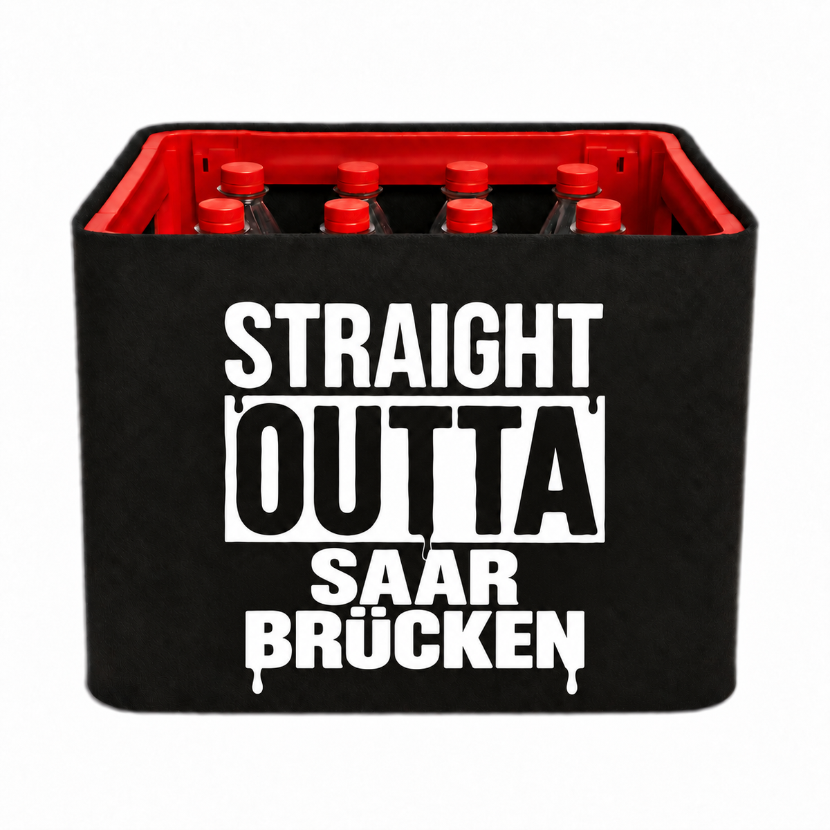 KistenBlende STRAIGHT OUTTA Saarbrücken auf Limonadenkiste PET