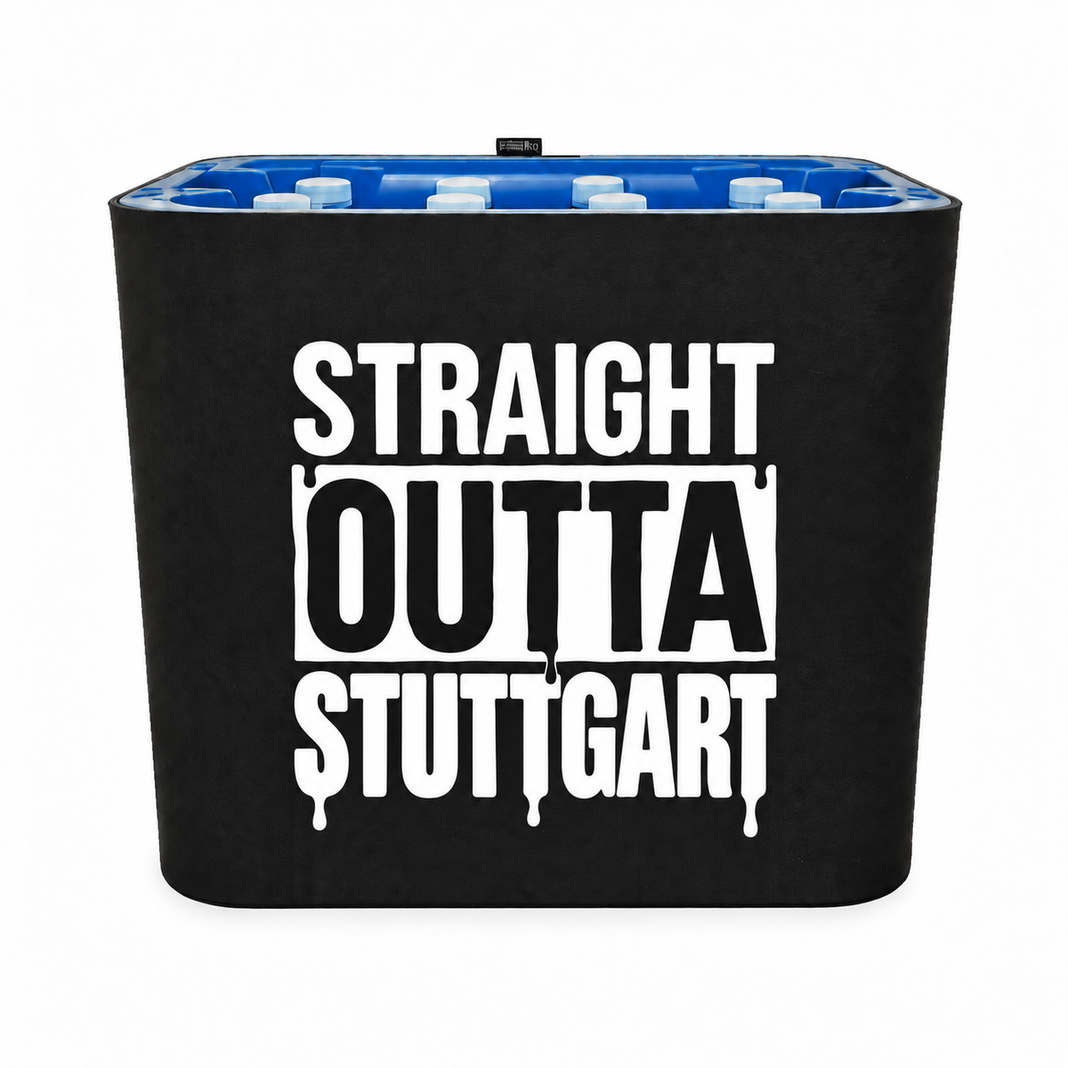 KistenBlende STRAIGHT OUTTA Stuttgart auf Wasserkiste PET