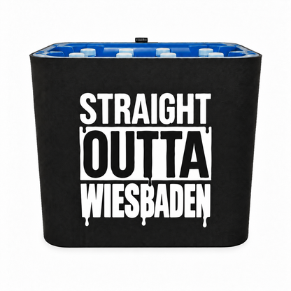 KistenBlende STRAIGHT OUTTA Wiesbaden auf Wasserkiste PET