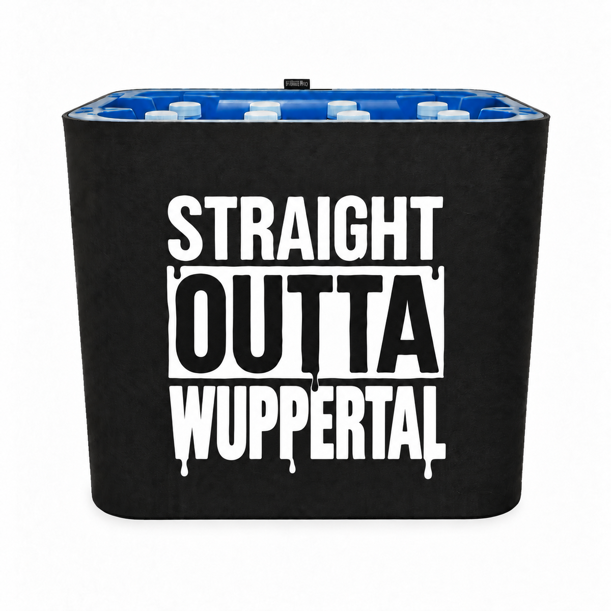 KistenBlende STRAIGHT OUTTA Wuppertal auf Wasserkiste PET