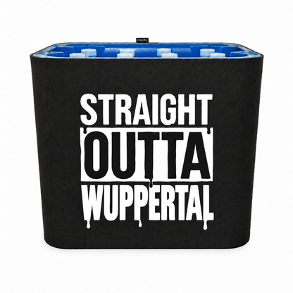 KistenBlende STRAIGHT OUTTA Wuppertal auf Wasserkiste PET